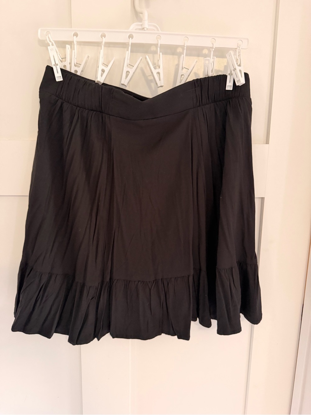 Torrid Black Button-Front Ruffle Mini Skirt - Picture 2 of 5